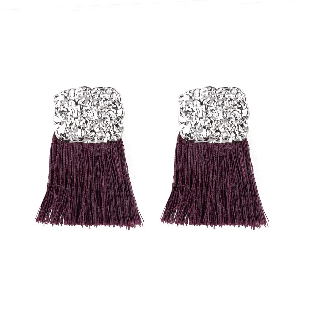 Fringe Earrings Colors - Purple, Brown, & Orange
